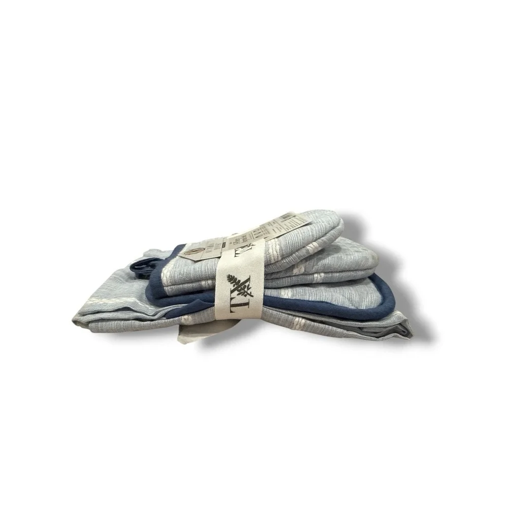 My Texas House Sutton Pick Stitch 3pc Kitchen Set Blue‎ Stripe - Walmart